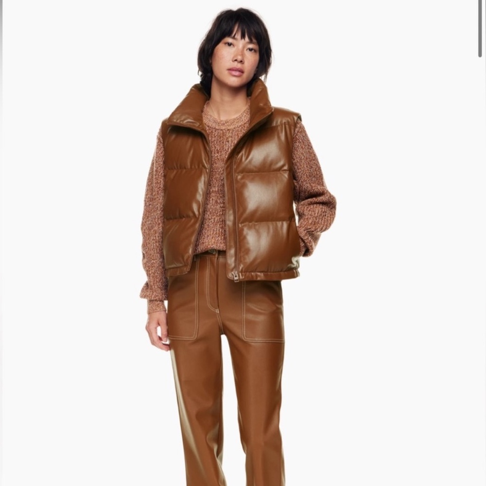 ARITZIA x WILFRED Vista Puffer Jacket - size 2XS - cognac brown - NWT